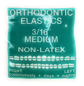 Dr. Aligner 3/16 inch Medium Non-Latex Elastics 100/bag