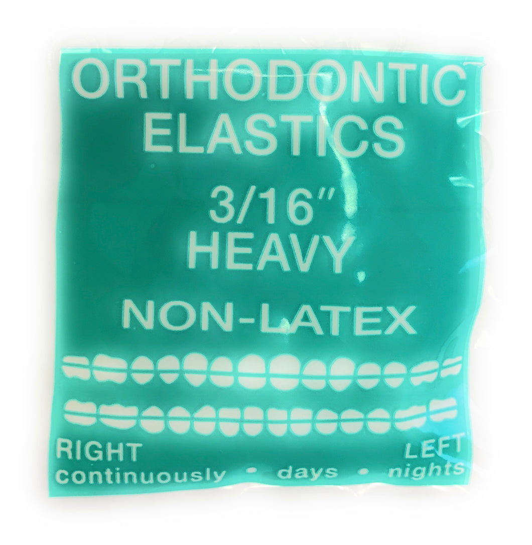Dr. Aligner 3/16 inch Heavy Non-Latex Elastics 100/bag